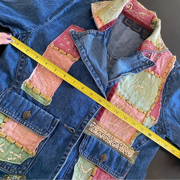 Colorful Patchwork Denim Jacket - Picture 9 of 11
